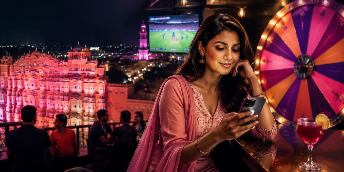 Joyful young Indian users enjoying cricket betting